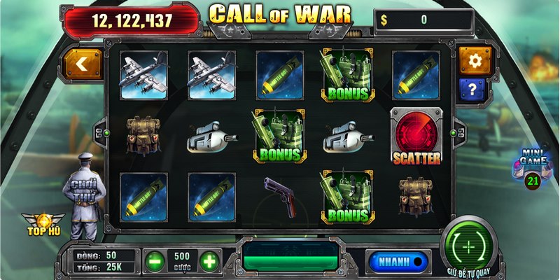 Quay tự động Call of War ít tạo ra line thắng